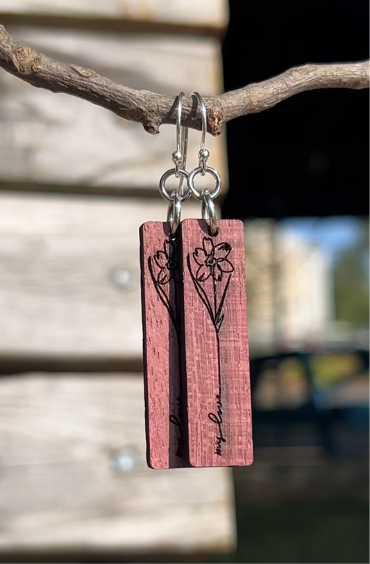 Purple Flower Earrings